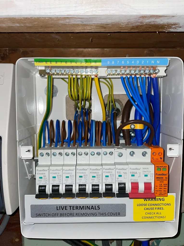 Tidy consumer unit install